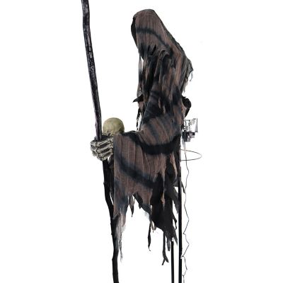 Image showing 10 th Haunted Hill Farm 7 ft. Tall Khronos the Rotting Reaper by SVI Halloween Animatronic, Premium Talking Decoration, Plug-In