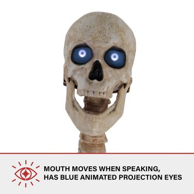 Image showing  8 ft. Tall Bones McNeely the Towering Skeleton by SVI, Premium Talking Halloween Animatronic, Plug-In