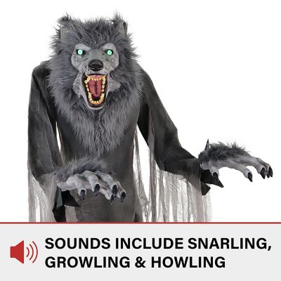 Image showing 5 th Haunted Hill Farm 7 ft. Tall Farkas the Towering Werewolf by SVI Halloween Animatronic, Premium Halloween Decoration, Plug-In
