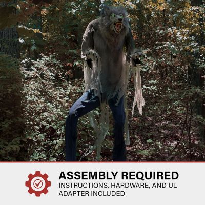 Image showing 7 th Haunted Hill Farm 7 ft. Tall Farkas the Towering Werewolf by SVI Halloween Animatronic, Premium Halloween Decoration, Plug-In