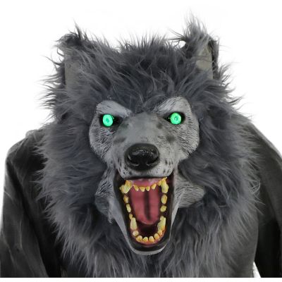 Image showing 9 th Haunted Hill Farm 7 ft. Tall Farkas the Towering Werewolf by SVI Halloween Animatronic, Premium Halloween Decoration, Plug-In