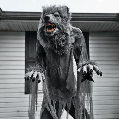 Image showing 11 th Haunted Hill Farm 7 ft. Tall Farkas the Towering Werewolf by SVI Halloween Animatronic, Premium Halloween Decoration, Plug-In