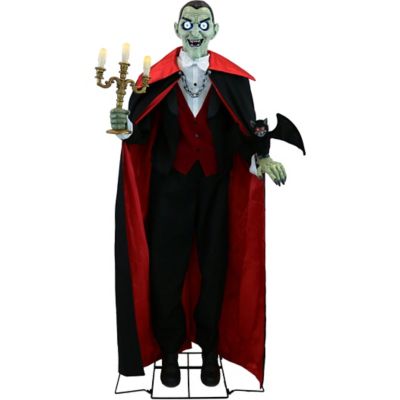 Haunted Hill Farm 5.5 ft. Tall Lazarus the Vampire Host by SVI Halloween Animatronic, Premium Talking Halloween Decoration