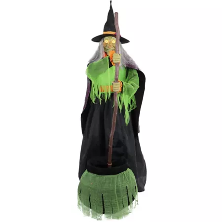 Haunted Hill Farm 6 Feet Tall Rosie the Cauldron Witch by SVI Halloween Animatronic Premium Talking Halloween Decoration Halloween Animatronics