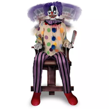 Haunted Hill Farm Stanley the Clown Beating with a Meat Cleaver by Tekky Halloween Animatronics