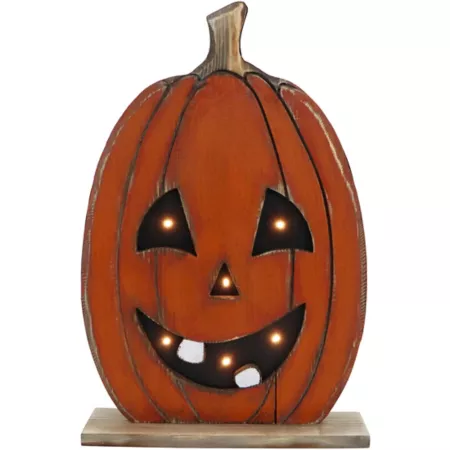 Haunted Hill Farm 18" Tall Battery Operated Wooden Centerpiece with Lights and Timer for Halloween Table Decor Halloween Dining & Tabletop Decor