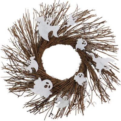 Haunted Hill Farm 20 in. Battery-Operated Natural Twig Wreath