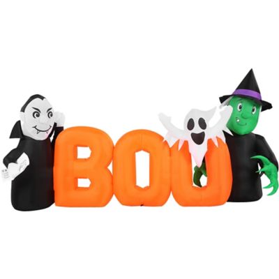 Haunted Hill Farm 6.5 ft. Wide Pre-lit Inflatable Boo Sign