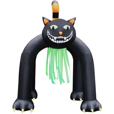 Haunted Hill Farm 10 ft. Tall Pre-lit Inflatable Black Cat Arch