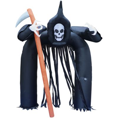 Haunted Hill Farm 10 ft. Tall Pre-lit Musical Inflatable Grim Reaper Arch