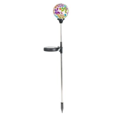 Lux Landscape 3-Lumen Solar Mosaic Flower Ball Light