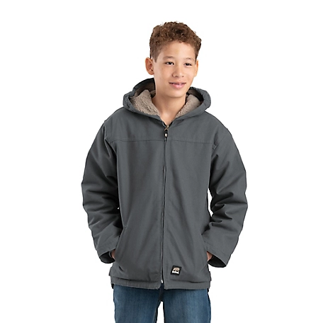 Berne Kid's Sherpa-Lined Duck Hooded Jacket