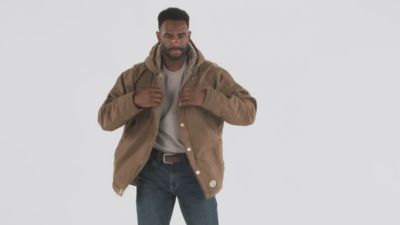 Image showing  Men's Sherpa-Lined Duck Hooded Jacket