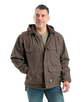 Berne Men's Super-Duty Washed Duck Fleece-Lined Contractor Coat
