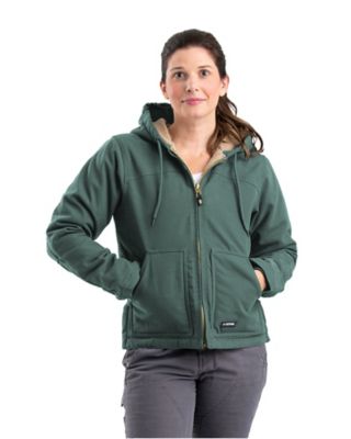 Berne Women's Sherpa-Lined Softstone Duck Hooded Jacket