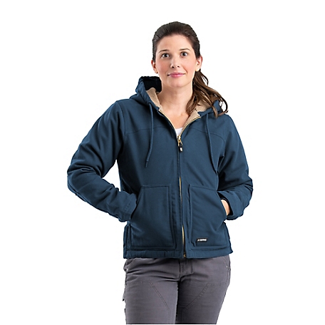 Berne Women's Sherpa-Lined Softstone Duck Hooded Jacket