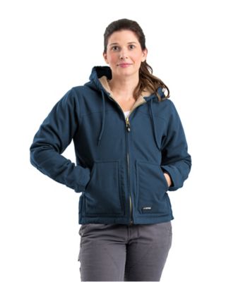 Berne Women's Sherpa-Lined Softstone Duck Hooded Jacket