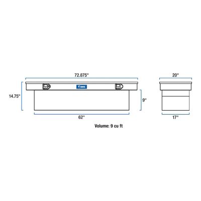 Image showing  72 in. Standard Profile Crossover Truck Tool Box with Paddle Handles, Matte Black