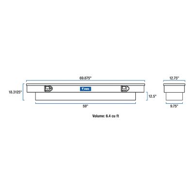 Image showing  EC10822 69 in. Gloss Black Heavy-Wall Aluminum Deep Slim Truck Tool Box, RigidCore Lid