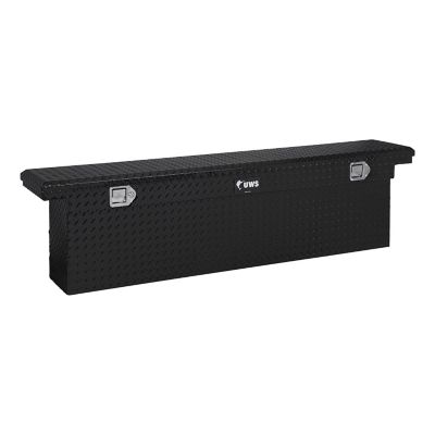 UWS EC10842 69 in. Gloss Black Heavy-Wall Aluminum Deep Slim Truck Tool Box with Low Profile, RigidCore Lid