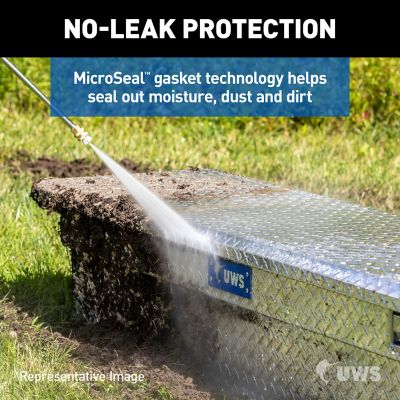 Image showing 6 th UWS Gloss Black Aluminum 60 in. Truck Side Tool Box with Space-Saving Legs