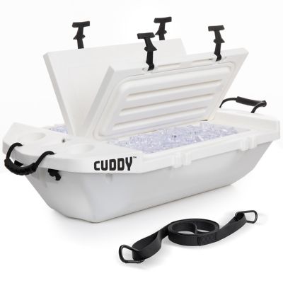GoSports Cuddy Floating Cooler and Dry Storage Vessel - 40 Quart- Amphibious Hard Shell Design - White