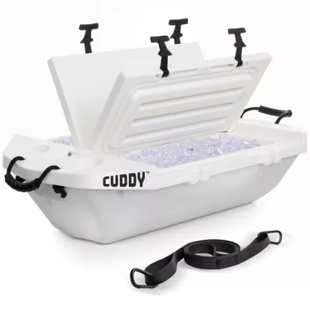 GoSports 40 quart Cuddy Floating Cooler and Dry Storage Container Amphibious Hard Shell White Chest Coolers