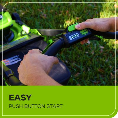 Greenworks 22 In. 60V Brushless Cordless Battery Walk-Behind Push Lawn ...