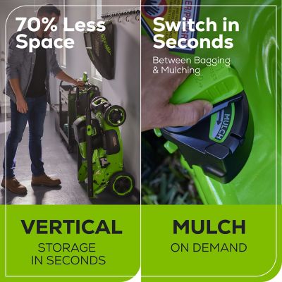 Image showing 6 th Greenworks 22 in. 60V Brushless Cordless Battery Walk-Behind Push Lawn Mower, 5.0Ah Battery & Charger