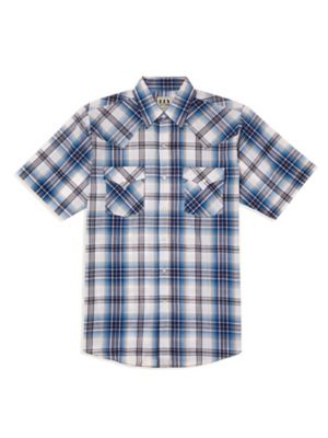 Ely Cattleman Short Sleeve Snap Front Textured Plaid