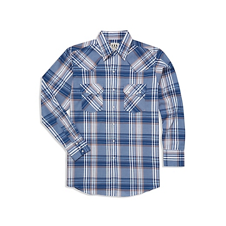 Ely Cattleman Long Sleeve Snap Front Textured Plaid