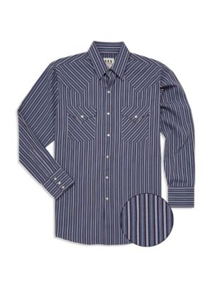 Ely Cattleman Long Sleeve Snap Front Textured Stripe