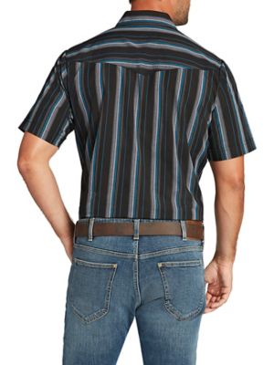 Image showing  Men's Stripe Short-Sleeve Snap-Front Shirt