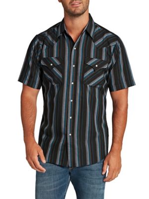 Image showing  Men's Stripe Short-Sleeve Snap-Front Shirt