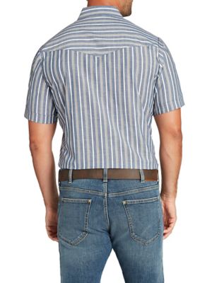 Image showing  Men's Stripe Short-Sleeve Snap-Front Shirt