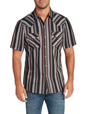Image showing  Men's Stripe Short-Sleeve Snap-Front Shirt