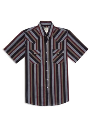 Image showing  Men's Stripe Short-Sleeve Snap-Front Shirt