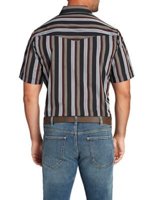 Image showing  Men's Stripe Short-Sleeve Snap-Front Shirt