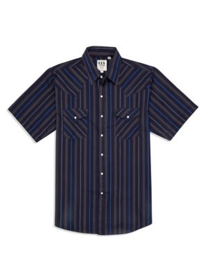 Ely Cattleman Men's Stripe Short-Sleeve Snap-Front Shirt