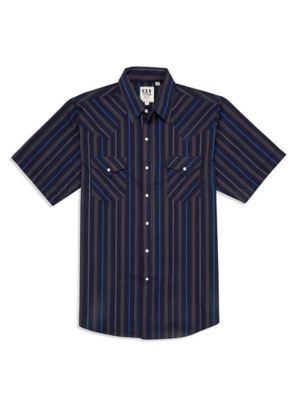 Image showing  Men's Stripe Short-Sleeve Snap-Front Shirt