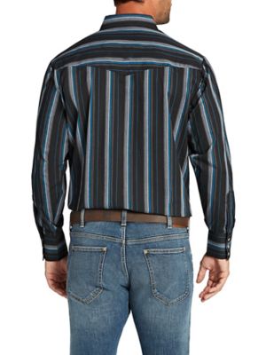 Image showing  Long Sleeve Snap Front Stripe