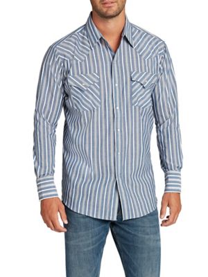 Image showing  Long Sleeve Snap Front Stripe
