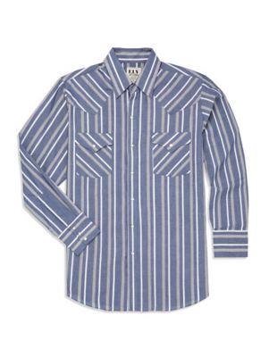 Image showing  Long Sleeve Snap Front Stripe