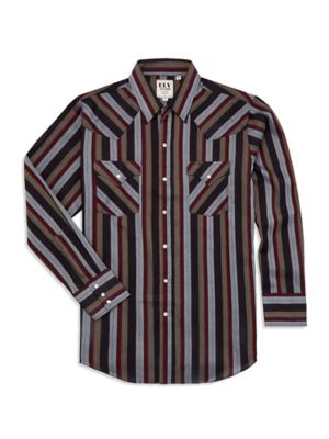 Image showing  Long Sleeve Snap Front Stripe