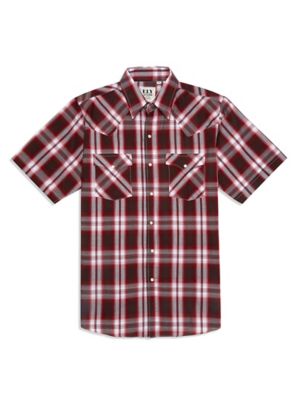 Image showing 3 th Ely Cattleman Men's Plaid Short-Sleeve Snap-Front Shirt