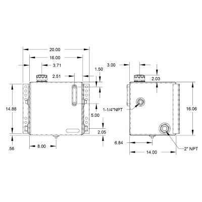 Image showing  15 gal. Side-Mount Steel Hydraulic Reservoir with 10 Micron Filter, Black