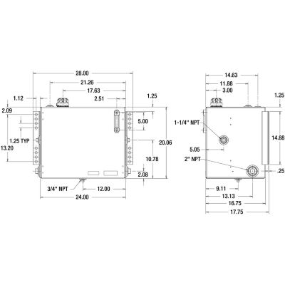 Image showing  30 gal. Side-Mount Steel Hydraulic Reservoir, Black