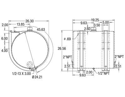 Image showing  35 gal. Side-Mount Aluminum Hydraulic Reservoir