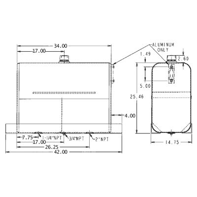 Image showing  50 gal. Upright-Mount Steel Hydraulic Reservoir, Black