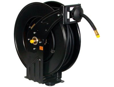 REELWORKS Heavy Duty Spring Driven Hose Reel (1/4 x 50 Ft. Grease Reel)